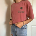 Women's Letter Print Short Sleeve Mid-Long T-Shirt