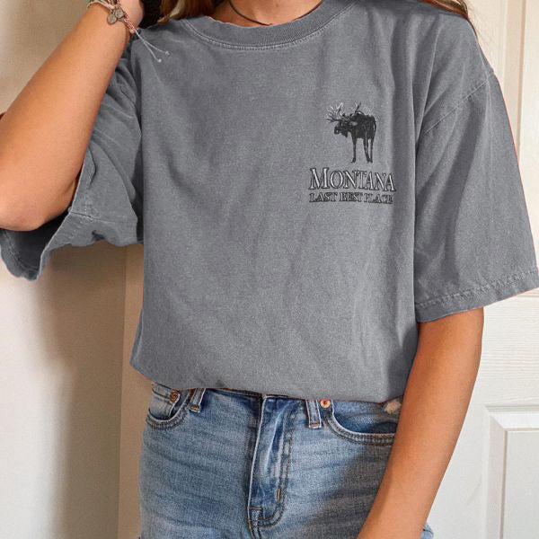 Women's Letter Print Short Sleeve Mid-Long T-Shirt