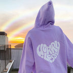 Worry Less Purple Print Women's Hoodie