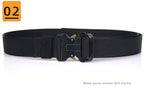 Men's Nylon Braided Double Loop Quick Release Buckle Non-hole Adjustable Outdoor Tactical Belt