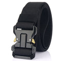 Men's Nylon Braided Double Loop Quick Release Buckle Non-hole Adjustable Outdoor Tactical Belt