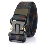 Men's Nylon Braided Double Loop Quick Release Buckle Non-hole Adjustable Outdoor Tactical Belt
