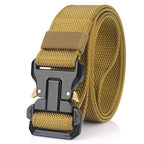 Men's Nylon Braided Double Loop Quick Release Buckle Non-hole Adjustable Outdoor Tactical Belt