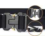 Men's Nylon Braided Double Loop Quick Release Buckle Non-hole Adjustable Outdoor Tactical Belt