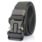 Men's Nylon Braided Double Loop Quick Release Buckle Non-hole Adjustable Outdoor Tactical Belt
