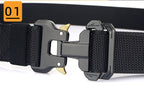 Men's Nylon Braided Double Loop Quick Release Buckle Non-hole Adjustable Outdoor Tactical Belt