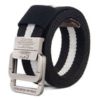 Canvas Belt Men's Outdoor Belt Alloy Double Buckle
