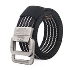 Canvas Belt Men's Outdoor Belt Alloy Double Buckle