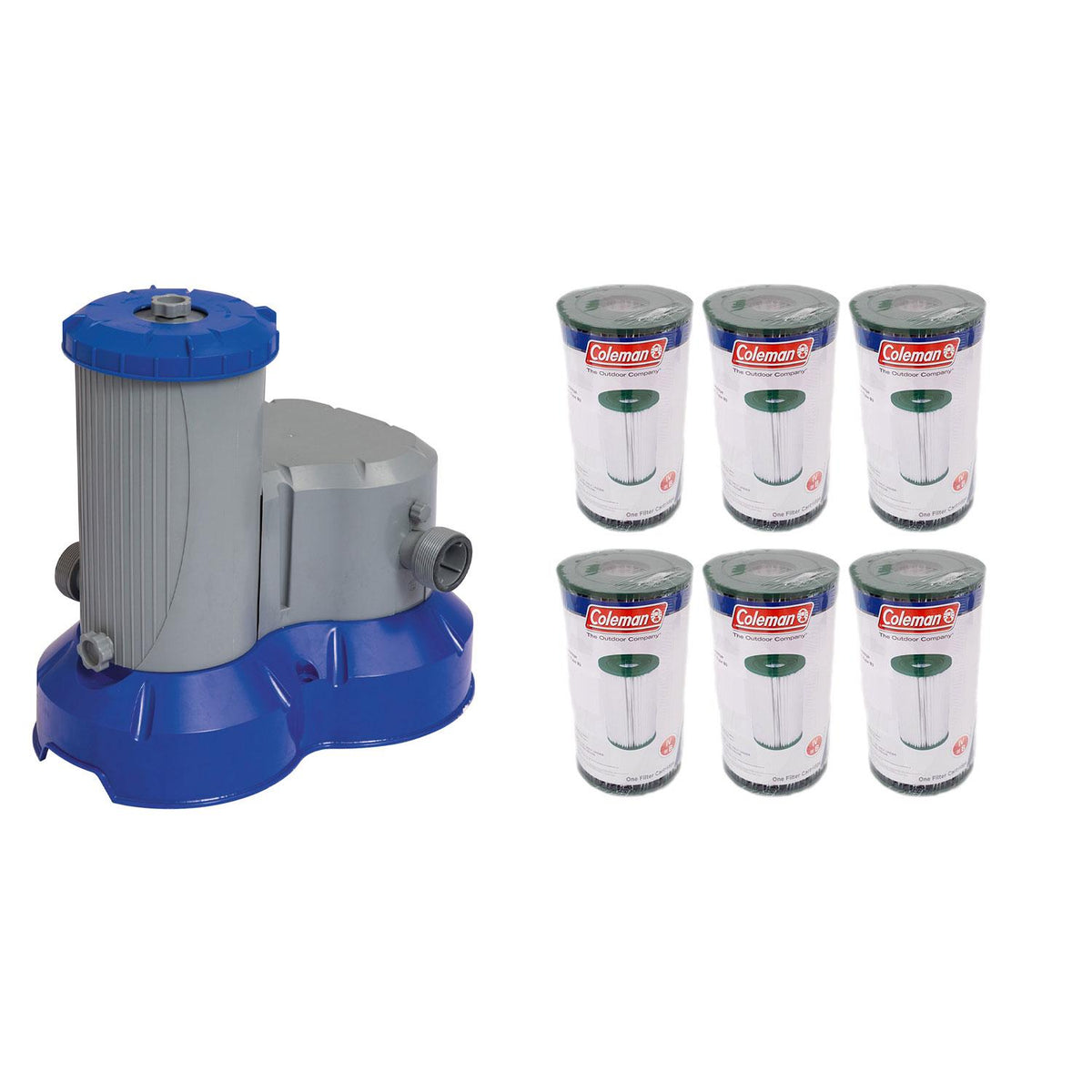 bestway pool filter pump + filter replacement cartridge type iv/b (6 pack)