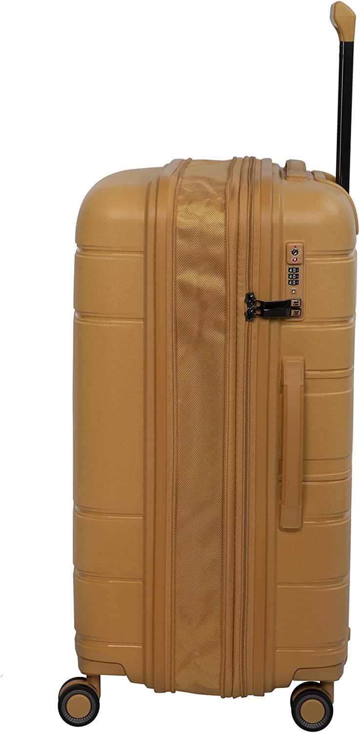 Eco Tough 30" Hardside Checked 8 Wheel Expandable Spinner, Honey Gold