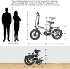 Folding Electric Commuter Bike, 16'' City Ebike for Adults with 250W Motor &amp; 36V 10Ah Removable Lithium Battery, Top Speed 22mph, with Headlight and Tail Light for People Aged 14 to 65