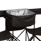 13.5 ft. Black Portable 8-Seater Folding Team Sports Sideline Chair (Attached Cooler)