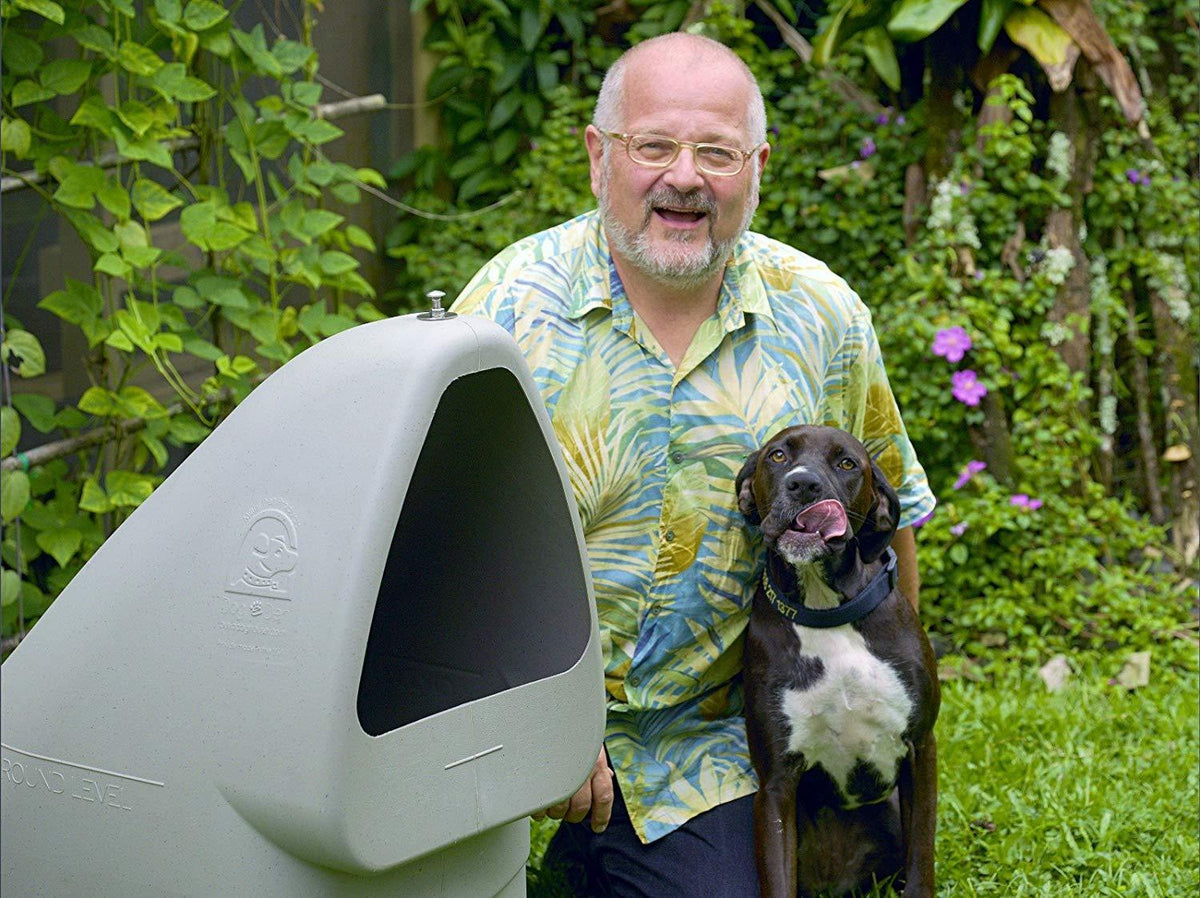 Dog House for Small Dogs to Medium LarDogs, Best Fit 60 Pound Dogs or Less, Outdoor, Great for Open Yards, Naturally Heated and Cooled, Underground, Has a Tie Out Anchor, No Assembly, Made in USA