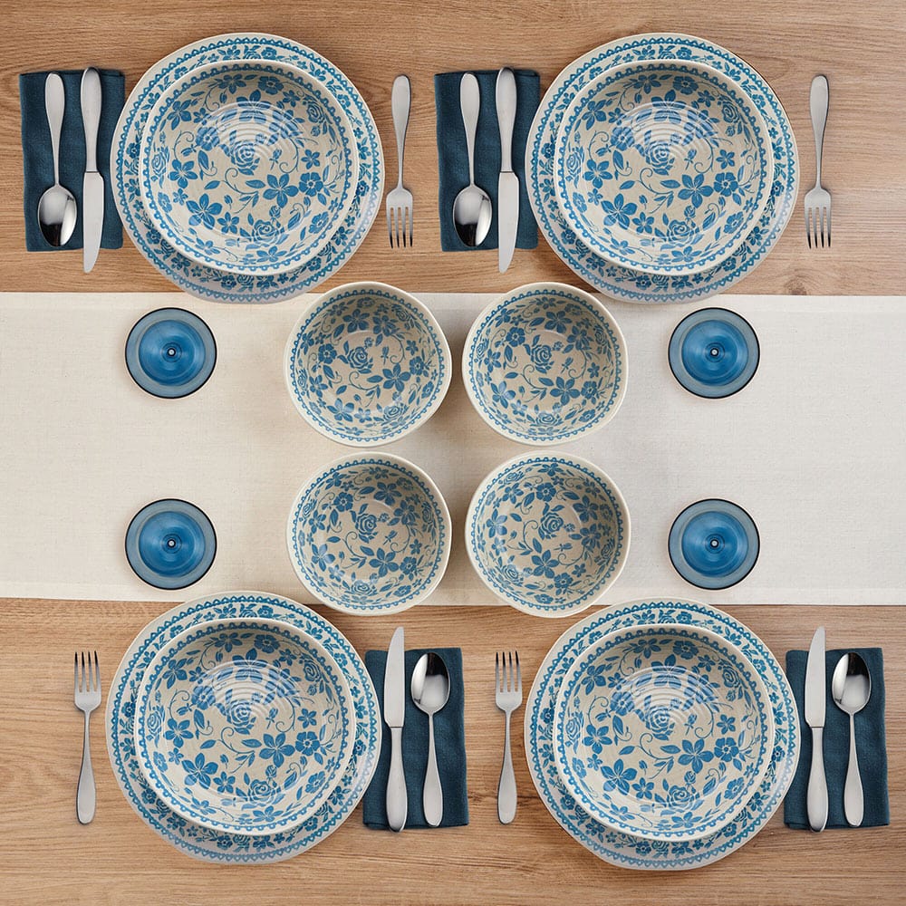 Hayden Blue 12 Piece Dinnerware Set, Service for 4