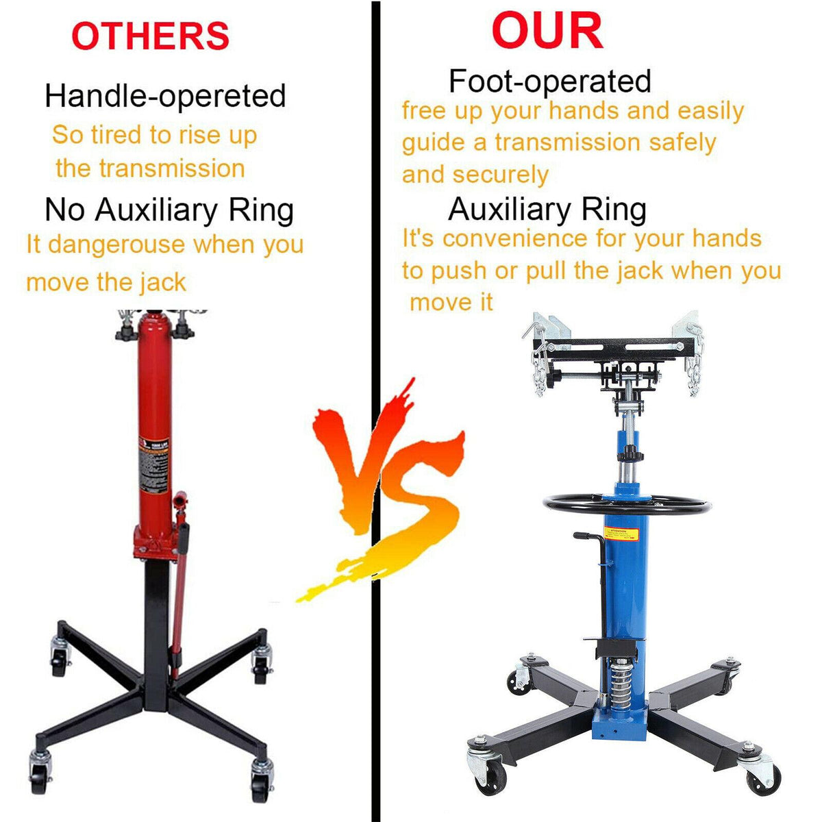 0.75Ton 2StaHydraulic Transmission Jack Stand Lifter Hoist Car Lift 1660LBS