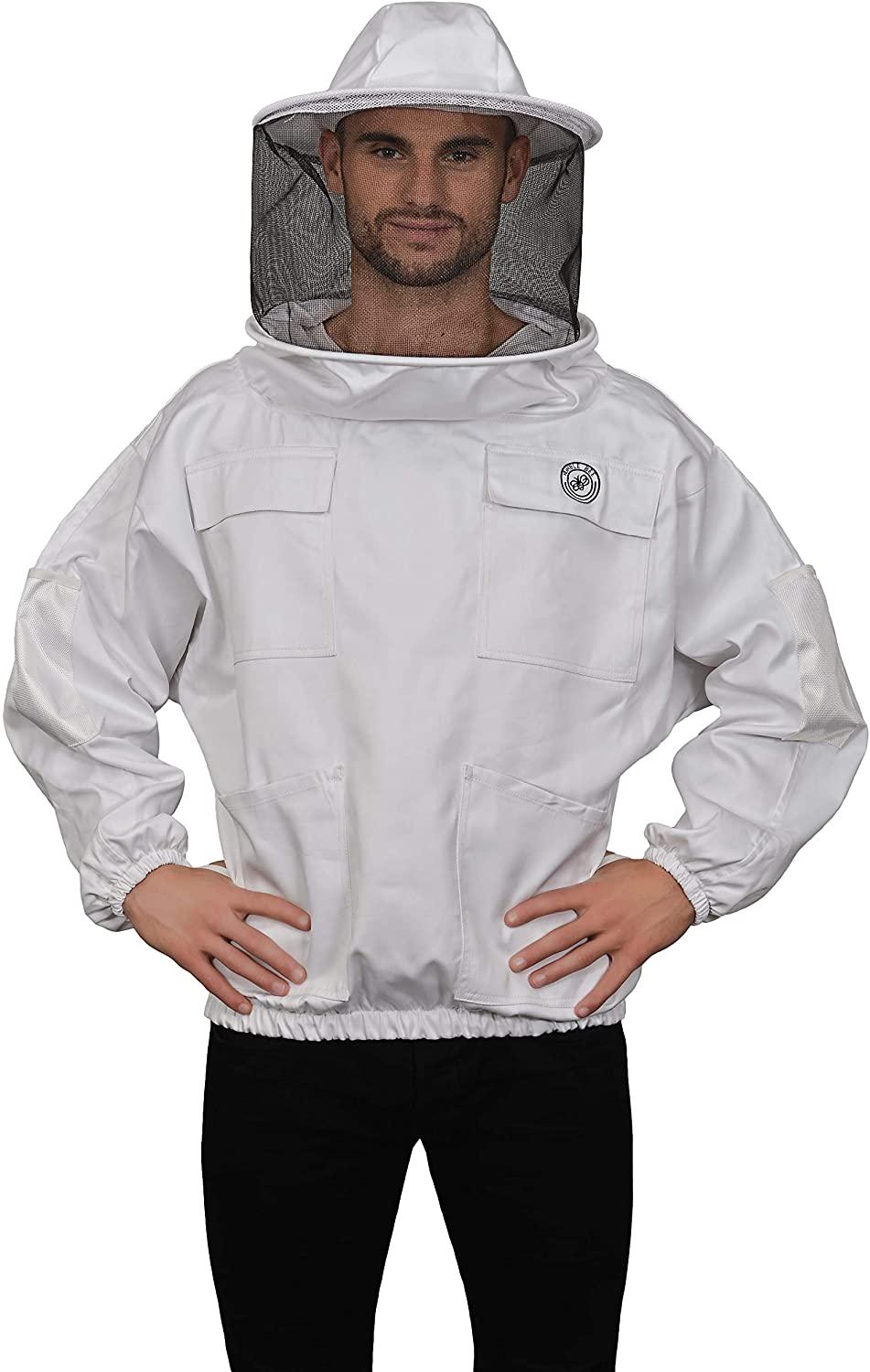 humble bee 510 polycotton beekeeping smock with round veil