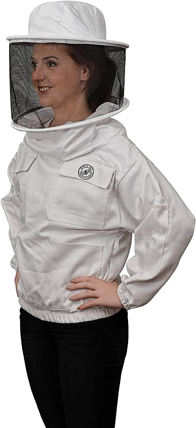 humble bee 510 polycotton beekeeping smock with round veil