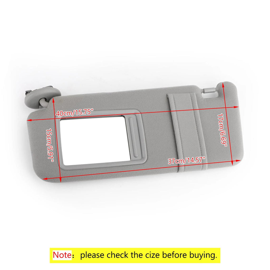 2007-2011 Toyota Camry Gray Sun Visor LEFT Driver without Vanity Light Generic