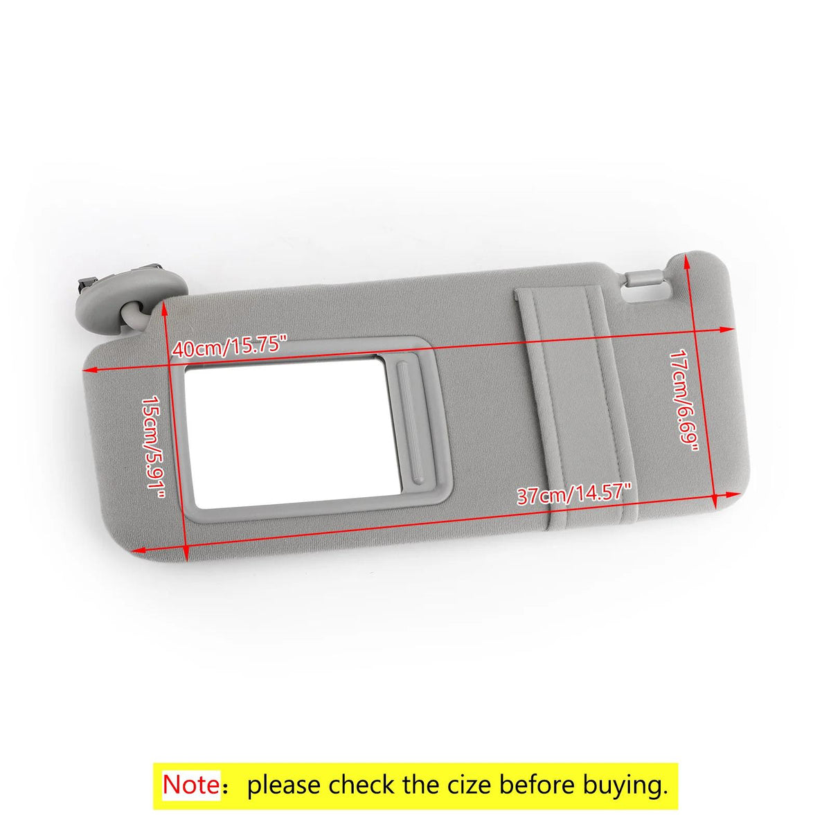 2007-2011 Toyota Camry Gray Sun Visor LEFT Driver without Vanity Light Generic