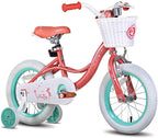 JOYSTAR Fairy 12" 14" 16" 18” Inch Kids Bike with Training Wheels for 2-9 Years Old Girls (Corel &amp; Pink, Purple)