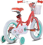 JOYSTAR Fairy 12" 14" 16" 18” Inch Kids Bike with Training Wheels for 2-9 Years Old Girls (Corel &amp; Pink, Purple)