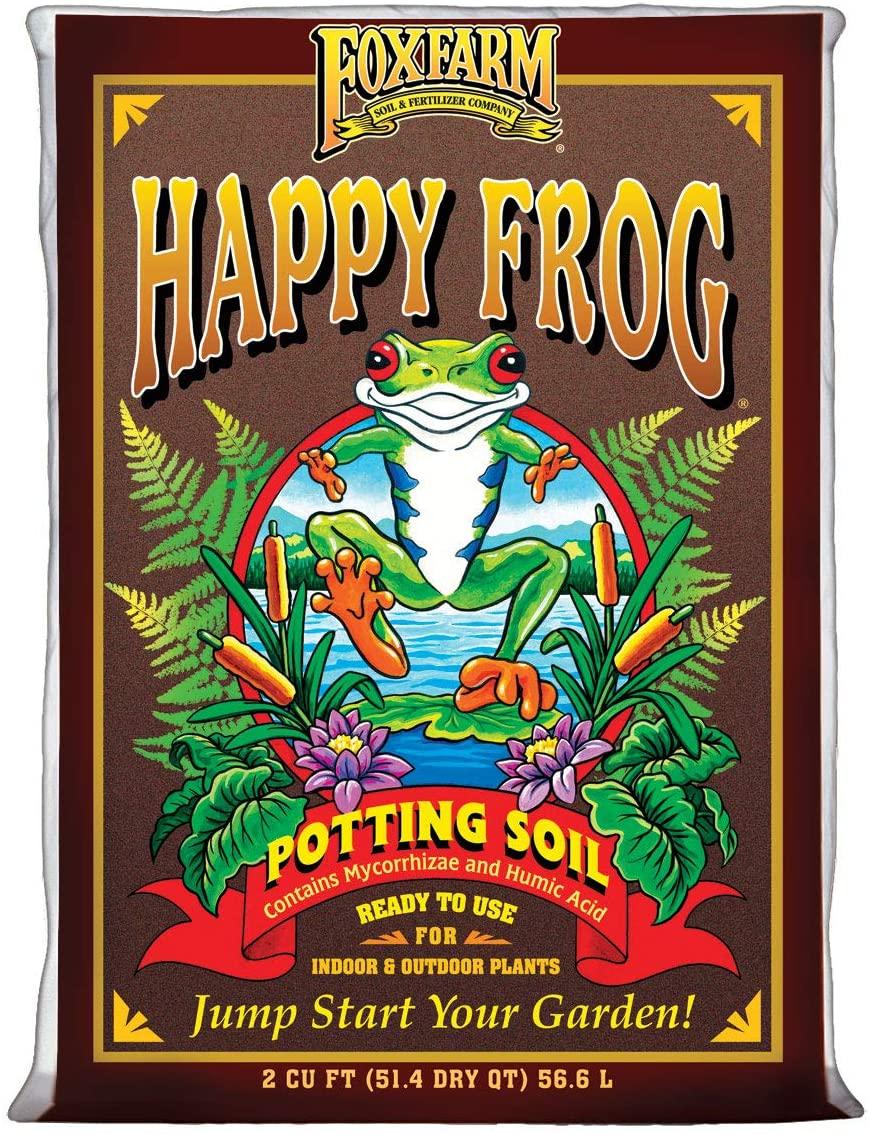 foxfarm fx14047 happy frog ph adjusted organic plant garden potting soil mix bag, 2 cubic feet (3 pack)