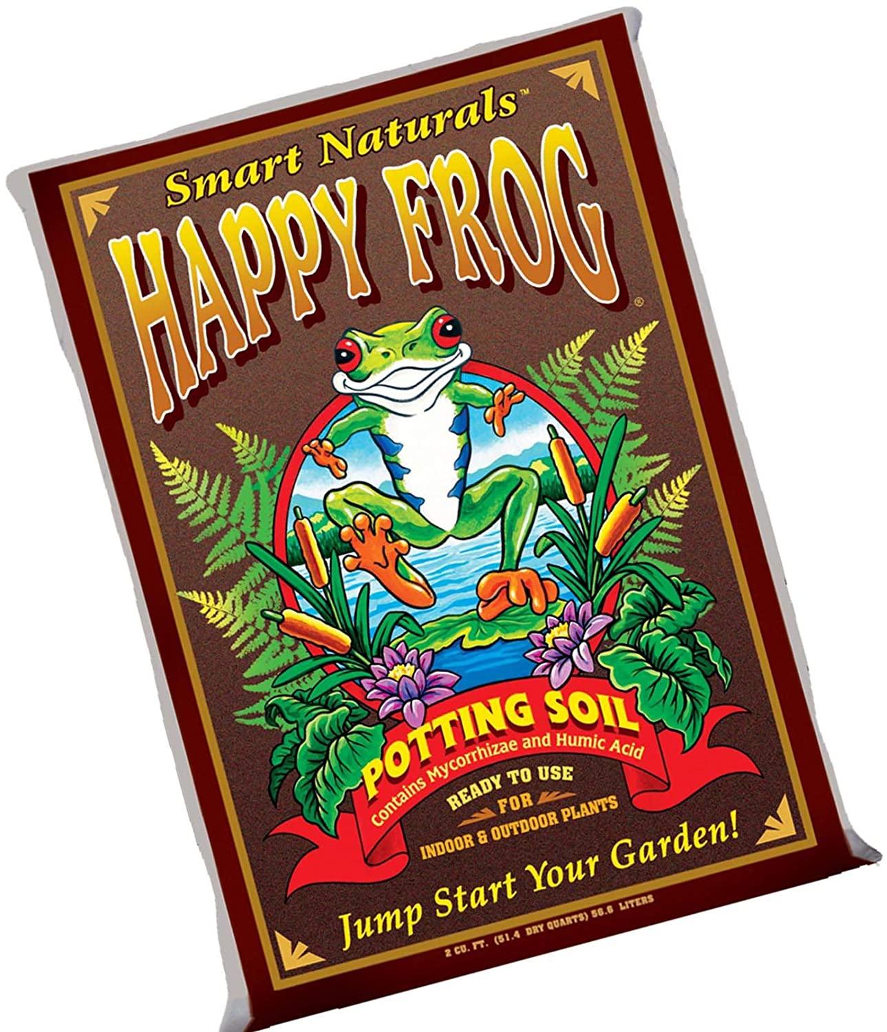 foxfarm fx14047 happy frog ph adjusted organic plant garden potting soil mix bag, 2 cubic feet (3 pack)