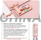 3 Piece  Combination Luggage Set, Hardshell Women Cute Suitcase with Spinner Wheels and Train Bag (Embossed Pink, 26"+20"+12")