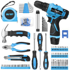 146-Piece Home Tool Set with 12V Blue Cordless Drill | With Portable Toolbox, Hand Tools for Home Repair, DIY Projects & Daily Use, Gift for Women & Men