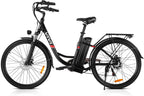 Vivi Electric Bike, 26 Inch City Commuter Bike for Adults, 350W Ebike with 36V 8AH Removable Battery,  7-Speed Cruiser Bikes for Women