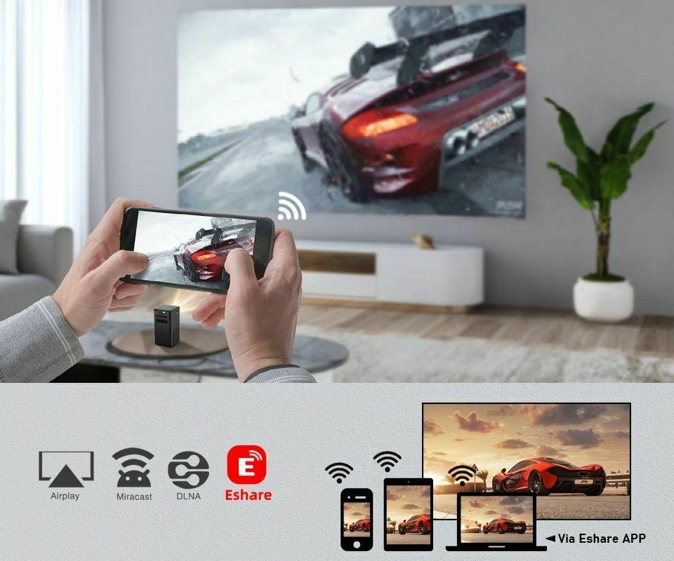 portable mini smart projector wifi tv video pico led dlp 4k 1080p for smartphone
