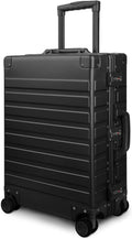 All Aluminum Carry On Luggage with TSA Locks Metal Hard Shell Spinner Suitcase ( Black , 28 Inch )