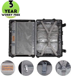 All Aluminum Carry On Luggage with TSA Locks Metal Hard Shell Spinner Suitcase ( Black , 28 Inch )