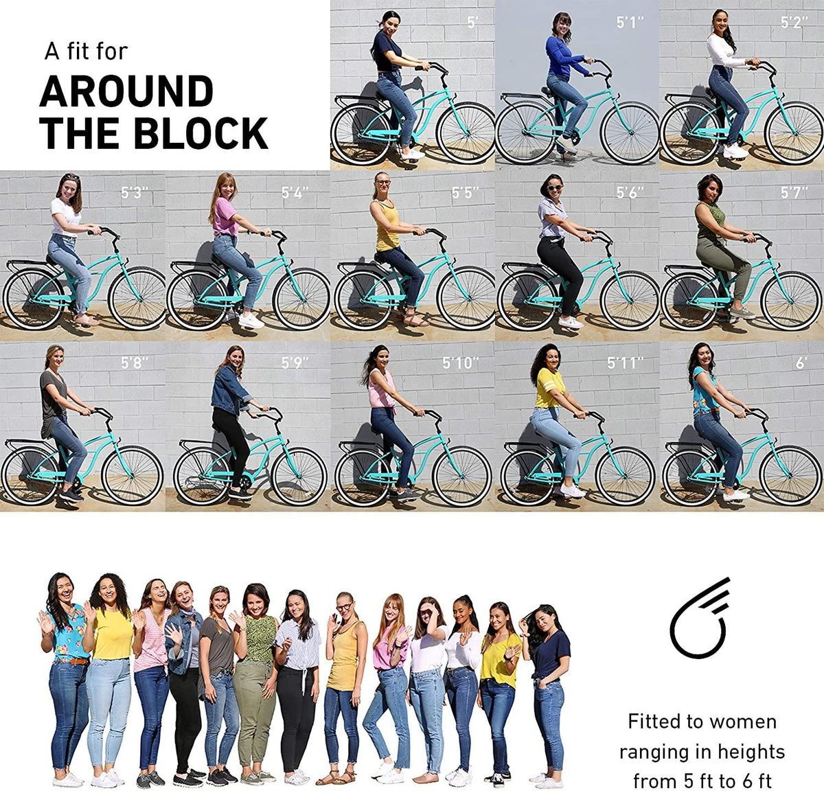 reezero Electric-Bicycles Around Block Womens Beach Cruiser Bicycle