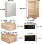 bees box wooden kit bee nest beekeeping equipment beekeeper tool for bee hive supply nest frame with metal roof (color : 20 frame 4 layer)