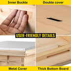 bees box wooden kit bee nest beekeeping equipment beekeeper tool for bee hive supply nest frame with metal roof (color : 20 frame 4 layer)