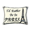 C&amp;F Home I'd Rather Be In Paris Needlepoint Pillow Decor Decoration Christmas Throw Pillow for Couch Chair Living Room Bedroom