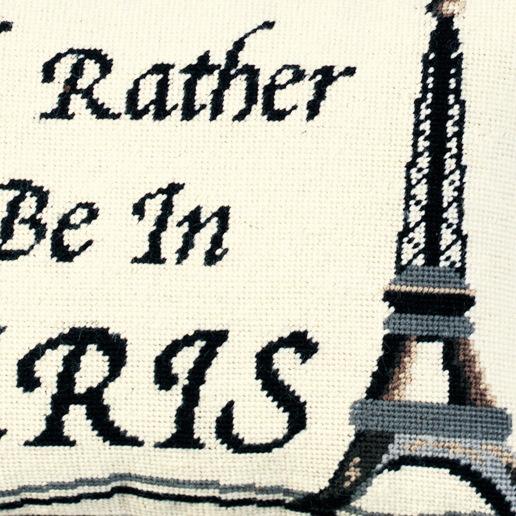 C&amp;F Home I'd Rather Be In Paris Needlepoint Pillow Decor Decoration Christmas Throw Pillow for Couch Chair Living Room Bedroom