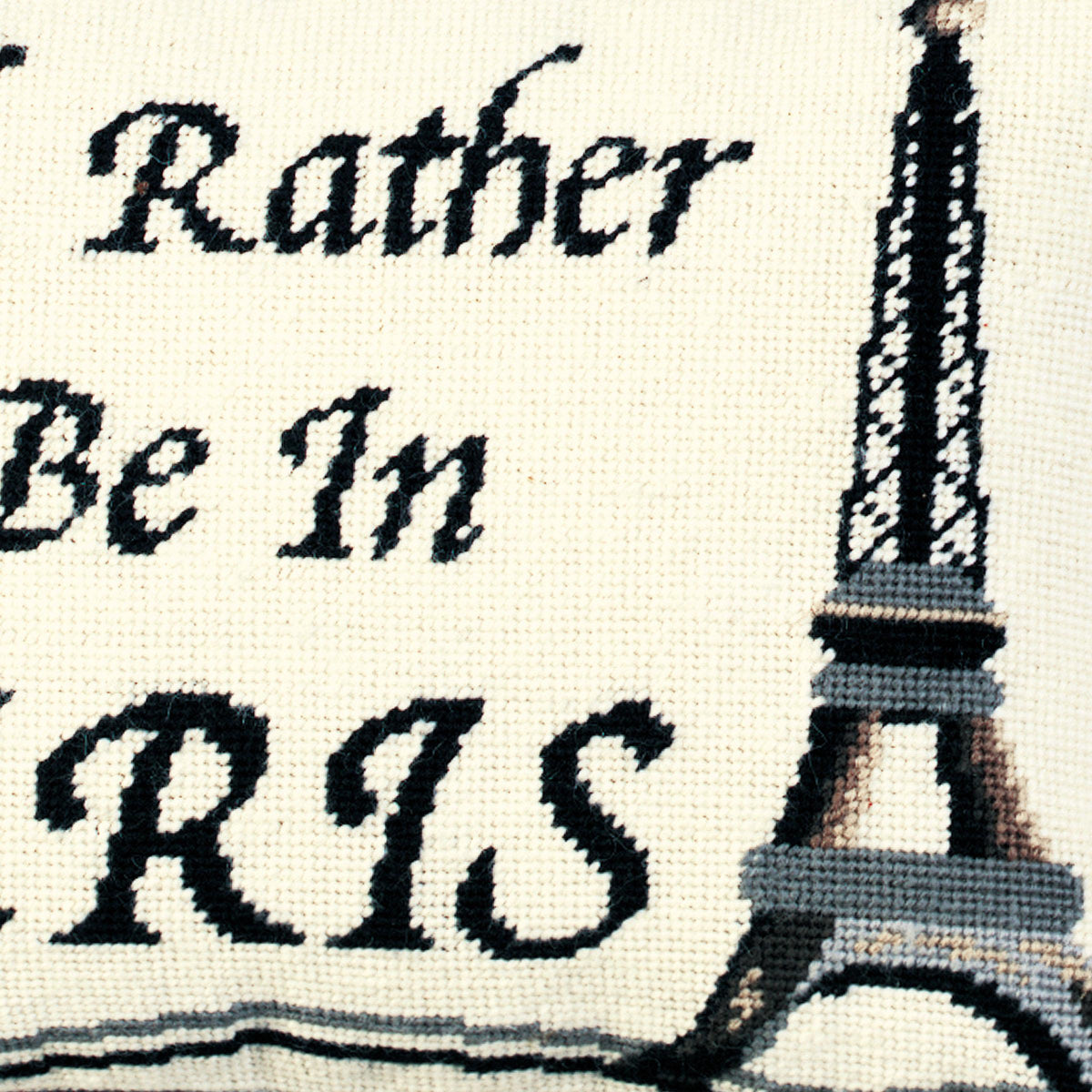 C&amp;F Home I'd Rather Be In Paris Needlepoint Pillow Decor Decoration Christmas Throw Pillow for Couch Chair Living Room Bedroom