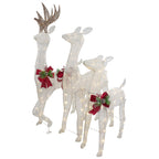Set of 3 LED Lighted Glittered Reindeer Family Outdoor Christmas Decorations