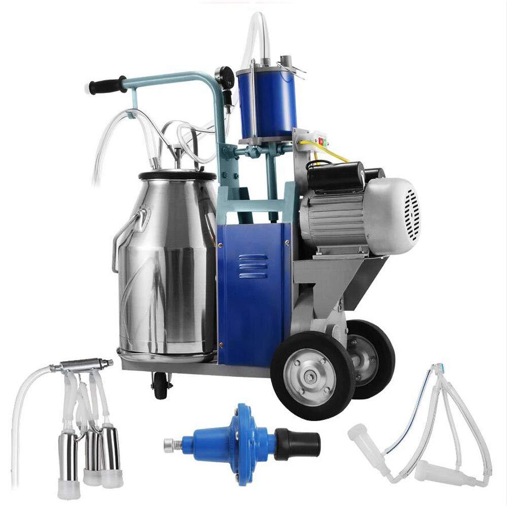 techtongda 25l electric milking machine piston milker with regulator and stainless steel bucket for cows goats sheep miking farm suction milk machine 6.6gallon 110v
