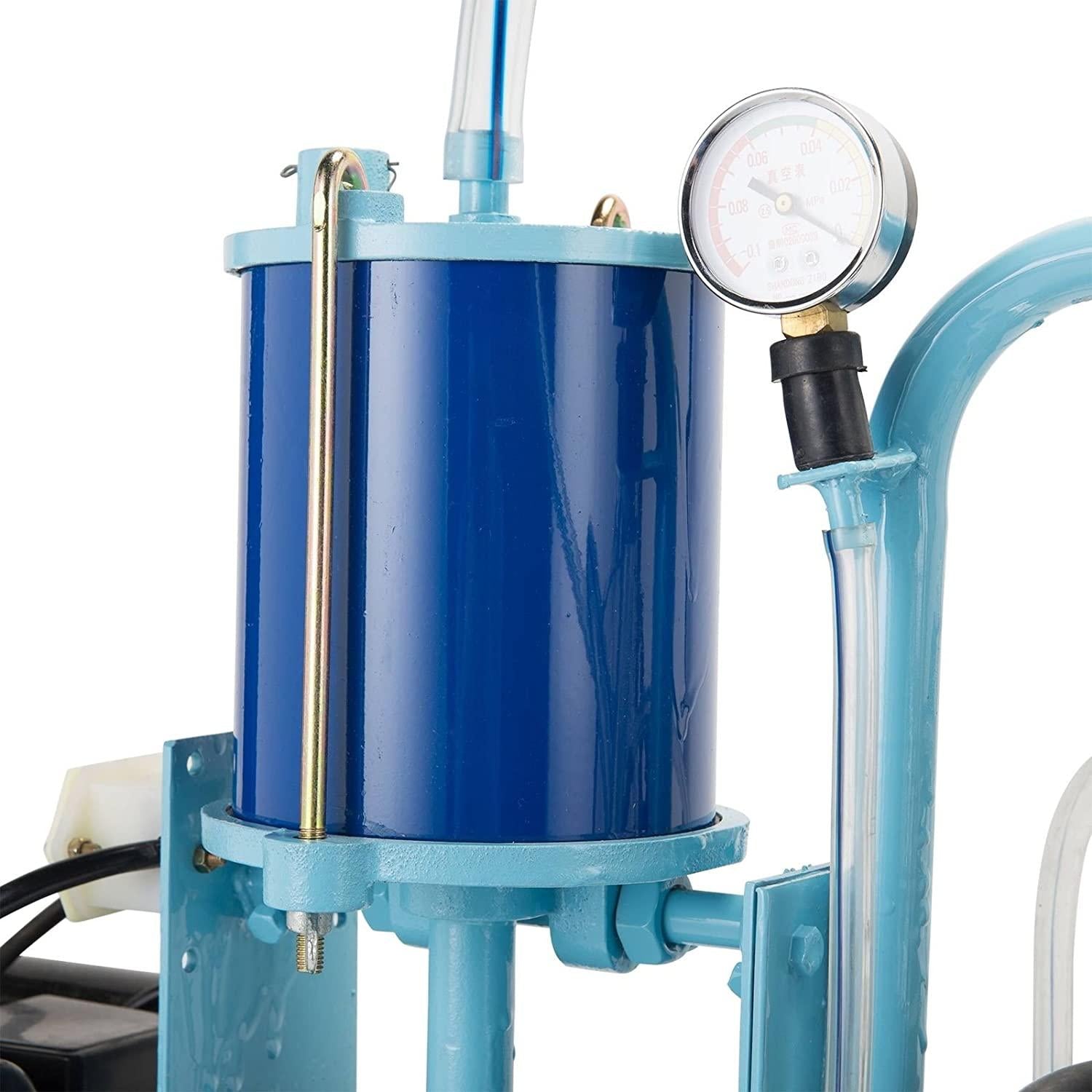 techtongda 25l electric milking machine piston milker with regulator and stainless steel bucket for cows goats sheep miking farm suction milk machine 6.6gallon 110v