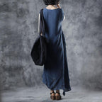 Retro Summer Loose Irregular V-Neck Sleeveless Dress