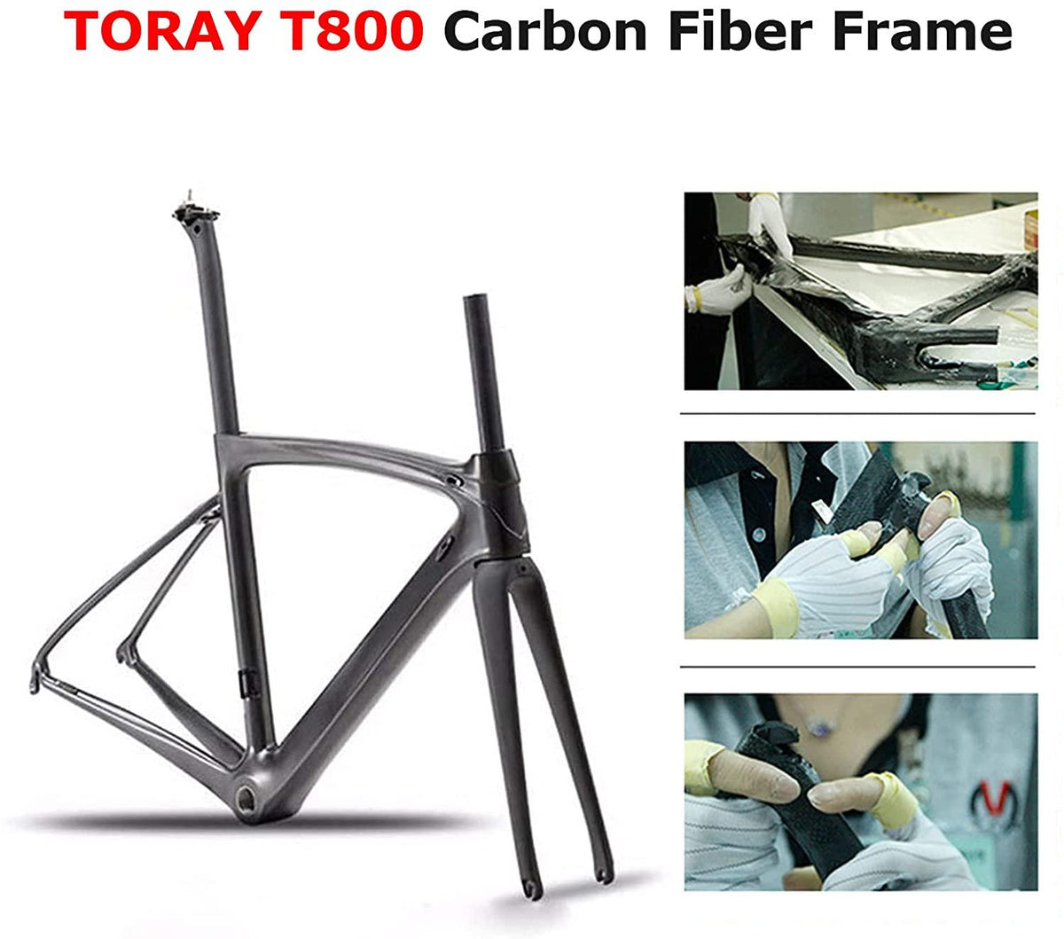 SAVADECK Carbon Fiber Road Bike, 700C Racing Road Bicycle with  SORA R3000 Derailleur System 18 Speed Disc Brake and Thru axle System Mens or Women Bike