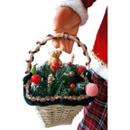 58 in. Christmas Dancing Mrs. Claus with Tartan Skirt and Gift Basket