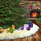 Traditional White Round Christmas Tree Skirt, Sheepskin Skin, Shag, Faux Fur
