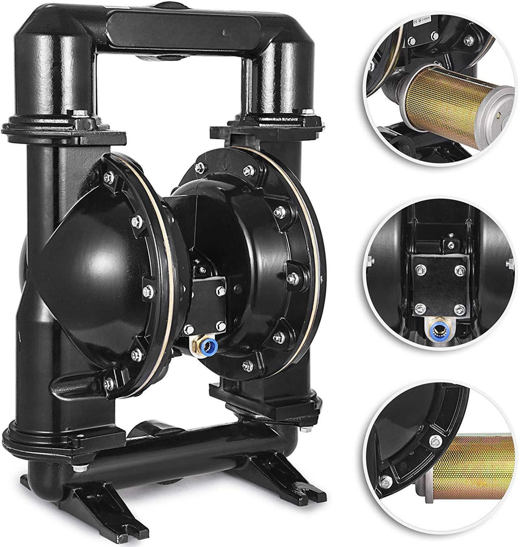 vevor 140 gpm air-operated double diaphragm pump 2" inlet outlet