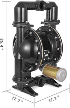 vevor 140 gpm air-operated double diaphragm pump 2" inlet outlet