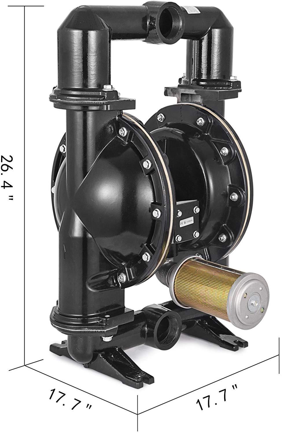vevor 140 gpm air-operated double diaphragm pump 2" inlet outlet