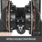 vevor 140 gpm air-operated double diaphragm pump 2" inlet outlet